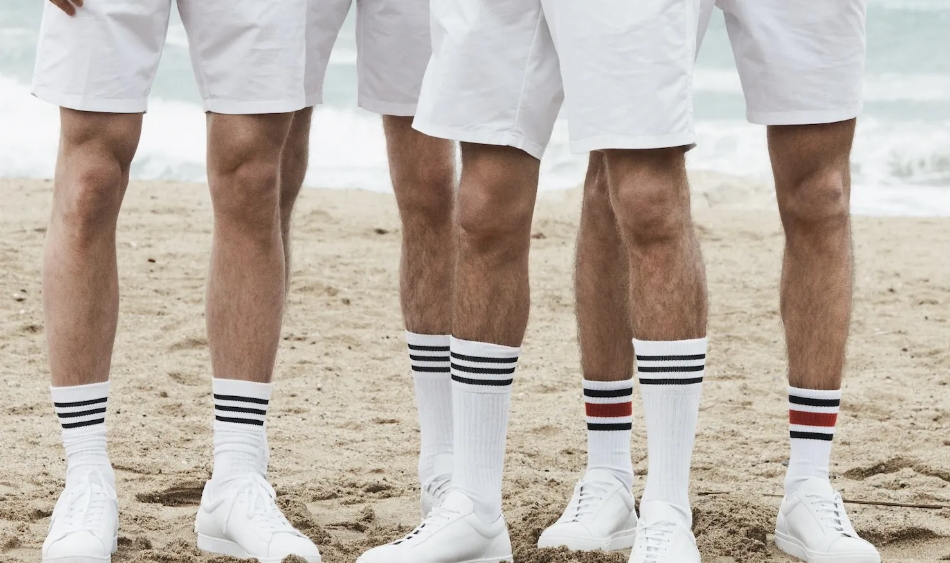 chaussettes d'été à rayures horizontales