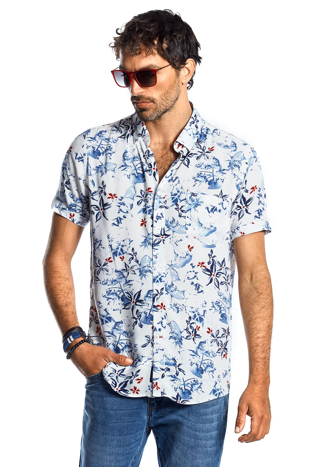 chemise imprimée à manches courtes